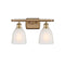 Brookfield Bath Vanity Light shown in the Brushed Brass finish with a White shade