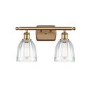 Brookfield Bath Vanity Light shown in the Brushed Brass finish with a Clear shade