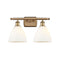 Ballston Dome Bath Vanity Light shown in the Brushed Brass finish with a Matte White shade