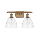 Ballston Dome Bath Vanity Light shown in the Brushed Brass finish with a Clear shade