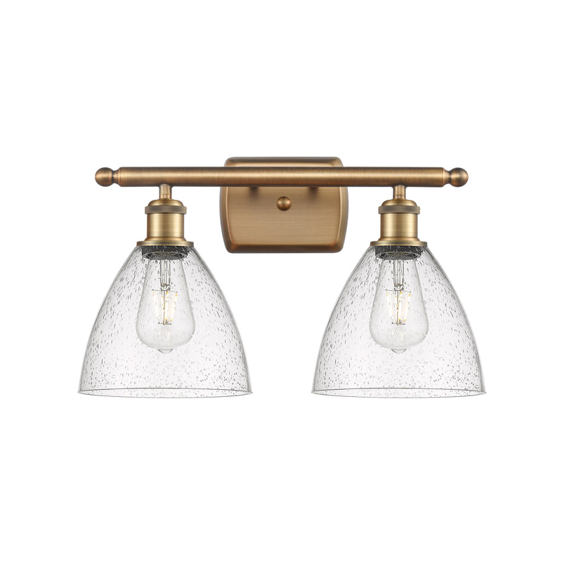 Ballston Dome Bath Vanity Light shown in the Brushed Brass finish with a Seedy shade