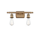 Bare Bulb Bath Vanity Light shown in the Brushed Brass finish