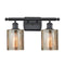 Cobbleskill Bath Vanity Light shown in the Matte Black finish with a Mercury shade