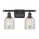 Caledonia Bath Vanity Light shown in the Matte Black finish with a Mica shade