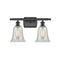 Hanover Bath Vanity Light shown in the Matte Black finish with a Mouchette shade