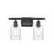 Hadley Bath Vanity Light shown in the Matte Black finish with a Clear shade