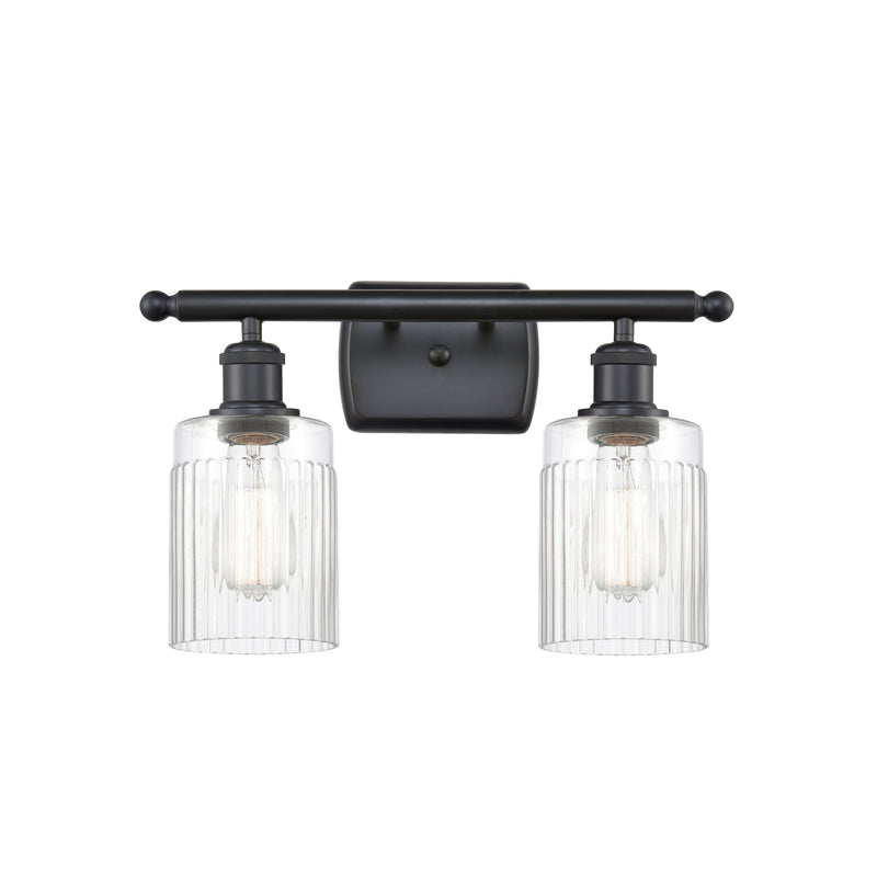 Hadley Bath Vanity Light shown in the Matte Black finish with a Clear shade