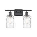 Candor Bath Vanity Light shown in the Matte Black finish with a Clear Waterglass shade