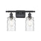 Candor Bath Vanity Light shown in the Matte Black finish with a Clear Waterglass shade