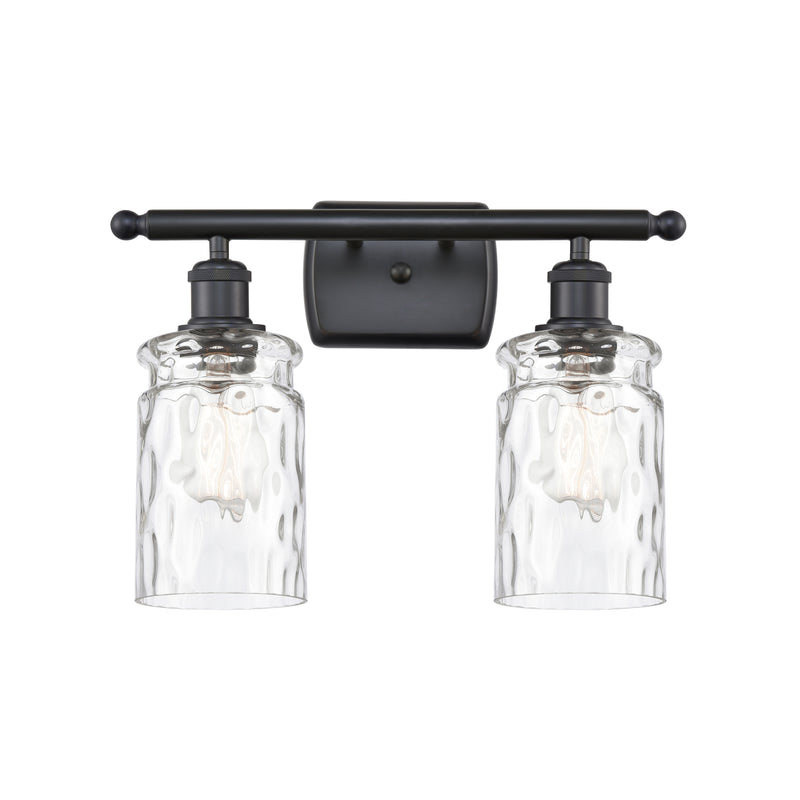 Candor Bath Vanity Light shown in the Matte Black finish with a Clear Waterglass shade