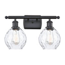 Waverly Bath Vanity Light shown in the Matte Black finish with a Clear shade