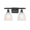 Castile Bath Vanity Light shown in the Matte Black finish with a White shade