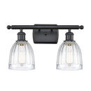 Brookfield Bath Vanity Light shown in the Matte Black finish with a Clear shade