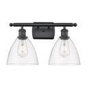 Ballston Dome Bath Vanity Light shown in the Matte Black finish with a Clear shade