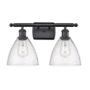 Ballston Dome Bath Vanity Light shown in the Matte Black finish with a Seedy shade