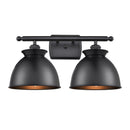 Adirondack Bath Vanity Light shown in the Matte Black finish with a Matte Black shade