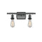 Bare Bulb Bath Vanity Light shown in the Matte Black finish