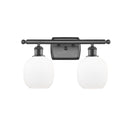 Belfast Bath Vanity Light shown in the Oil Rubbed Bronze finish with a Matte White shade