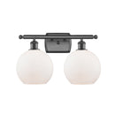 Athens Bath Vanity Light shown in the Oil Rubbed Bronze finish with a Matte White shade