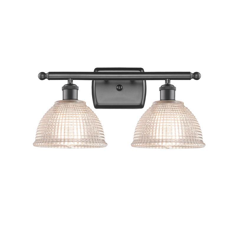 Arietta Bath Vanity Light shown in the Oil Rubbed Bronze finish with a Clear shade