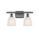 Brookfield Bath Vanity Light shown in the Oil Rubbed Bronze finish with a White shade