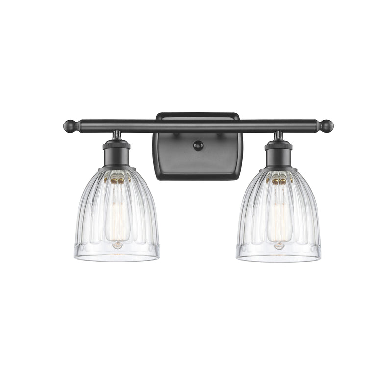 Brookfield Bath Vanity Light shown in the Oil Rubbed Bronze finish with a Clear shade