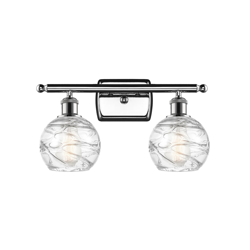 Deco Swirl Bath Vanity Light shown in the Polished Chrome finish with a Clear shade