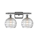 Deco Swirl Bath Vanity Light shown in the Polished Chrome finish with a Clear shade