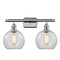 Athens Bath Vanity Light shown in the Polished Chrome finish with a Clear shade