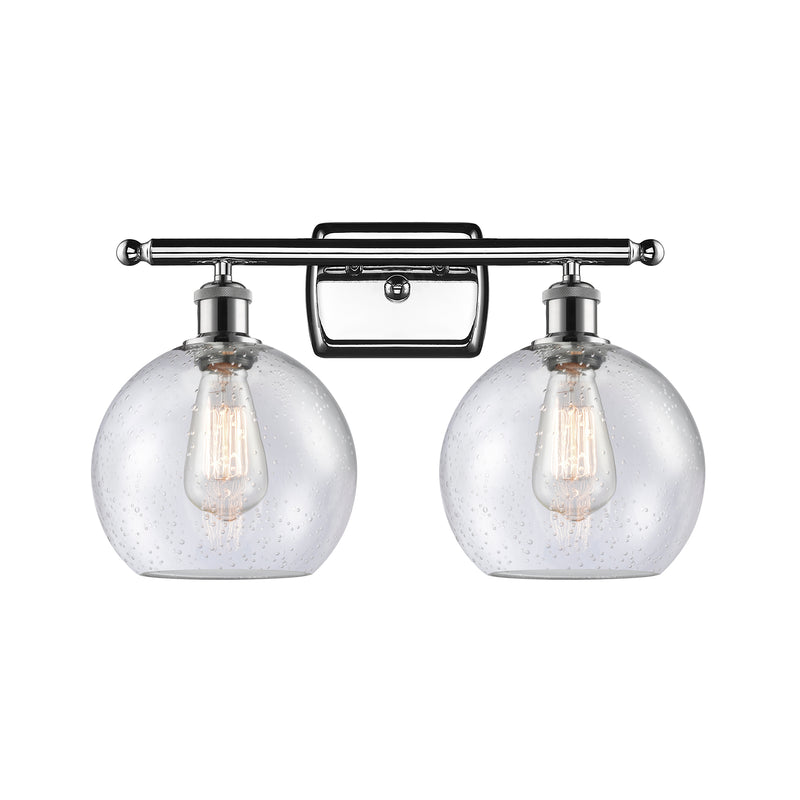 Athens Bath Vanity Light shown in the Polished Chrome finish with a Seedy shade