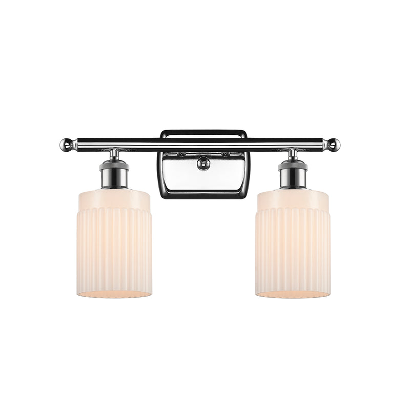 Hadley Bath Vanity Light shown in the Polished Chrome finish with a Matte White shade