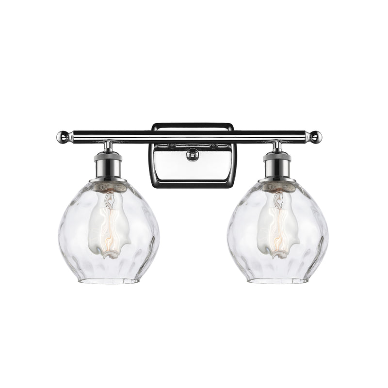 Waverly Bath Vanity Light shown in the Polished Chrome finish with a Clear shade