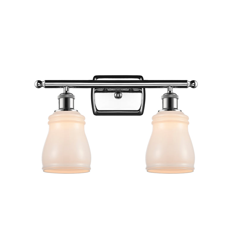 Ellery Bath Vanity Light shown in the Polished Chrome finish with a White shade