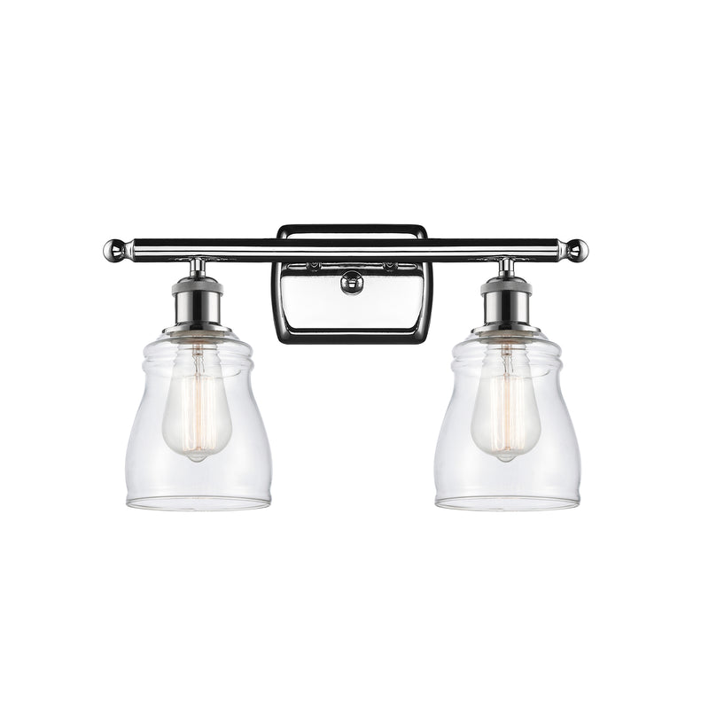 Ellery Bath Vanity Light shown in the Polished Chrome finish with a Clear shade