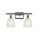 Brookfield Bath Vanity Light shown in the Polished Chrome finish with a White shade