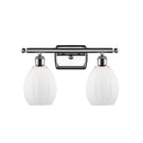 Eaton Bath Vanity Light shown in the Polished Chrome finish with a Matte White shade