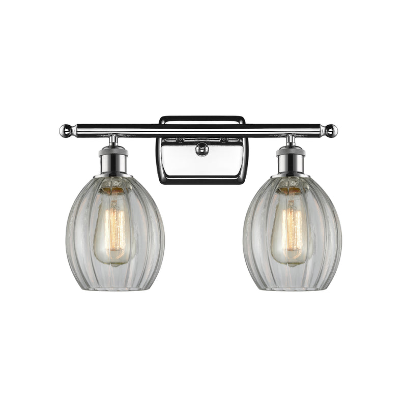 Eaton Bath Vanity Light shown in the Polished Chrome finish with a Clear shade