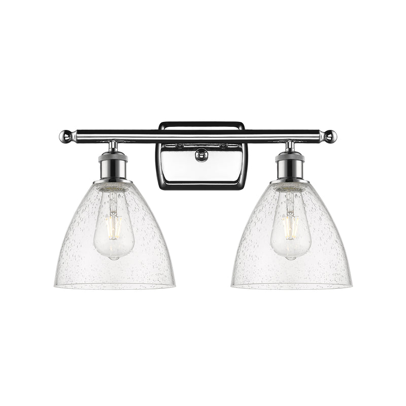 Ballston Dome Bath Vanity Light shown in the Polished Chrome finish with a Seedy shade