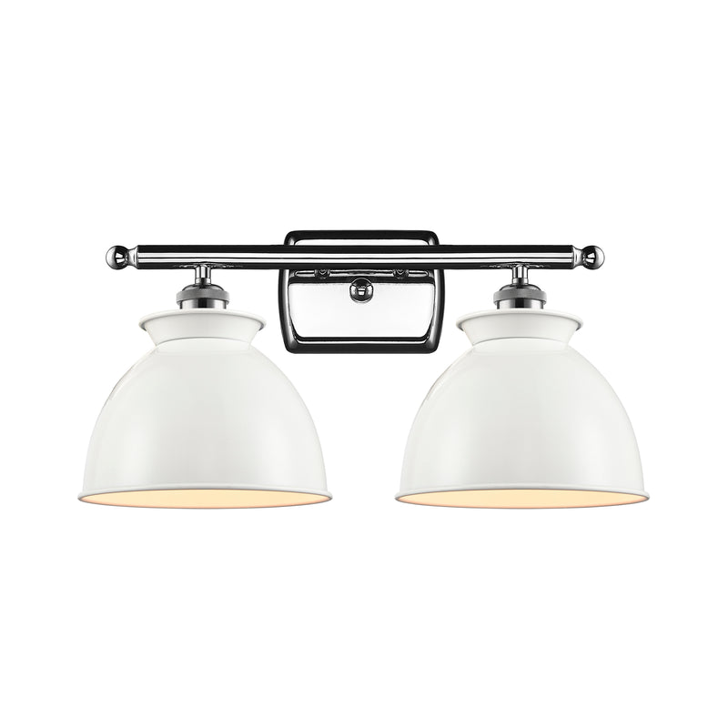 Adirondack Bath Vanity Light shown in the Polished Chrome finish with a Glossy White shade