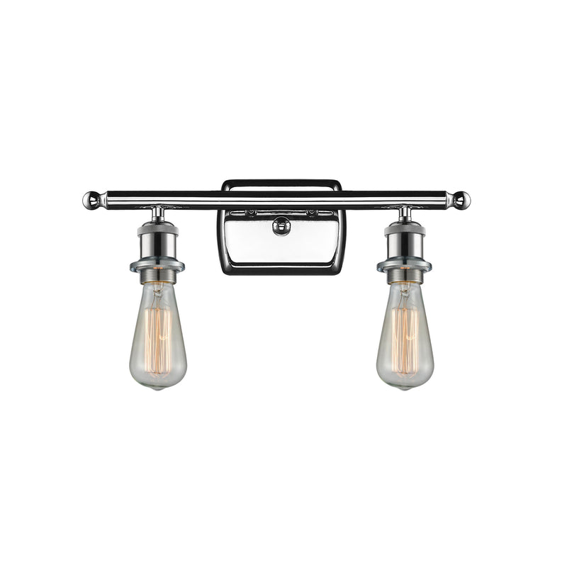 Bare Bulb Bath Vanity Light shown in the Polished Chrome finish