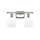 Belfast Bath Vanity Light shown in the Polished Nickel finish with a Matte White shade