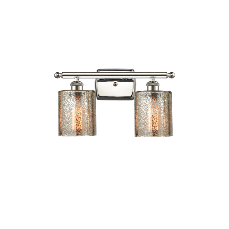 Cobbleskill Bath Vanity Light shown in the Polished Nickel finish with a Mercury shade