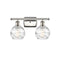 Deco Swirl Bath Vanity Light shown in the Polished Nickel finish with a Clear shade