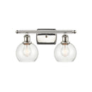 Athens Bath Vanity Light shown in the Polished Nickel finish with a Seedy shade