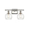 Athens Bath Vanity Light shown in the Polished Nickel finish with a Seedy shade