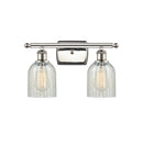 Caledonia Bath Vanity Light shown in the Polished Nickel finish with a Mouchette shade