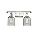 Caledonia Bath Vanity Light shown in the Polished Nickel finish with a Charcoal shade