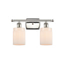 Hadley Bath Vanity Light shown in the Polished Nickel finish with a Matte White shade