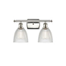 Castile Bath Vanity Light shown in the Polished Nickel finish with a Clear shade