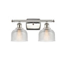 Dayton Bath Vanity Light shown in the Polished Nickel finish with a Clear shade